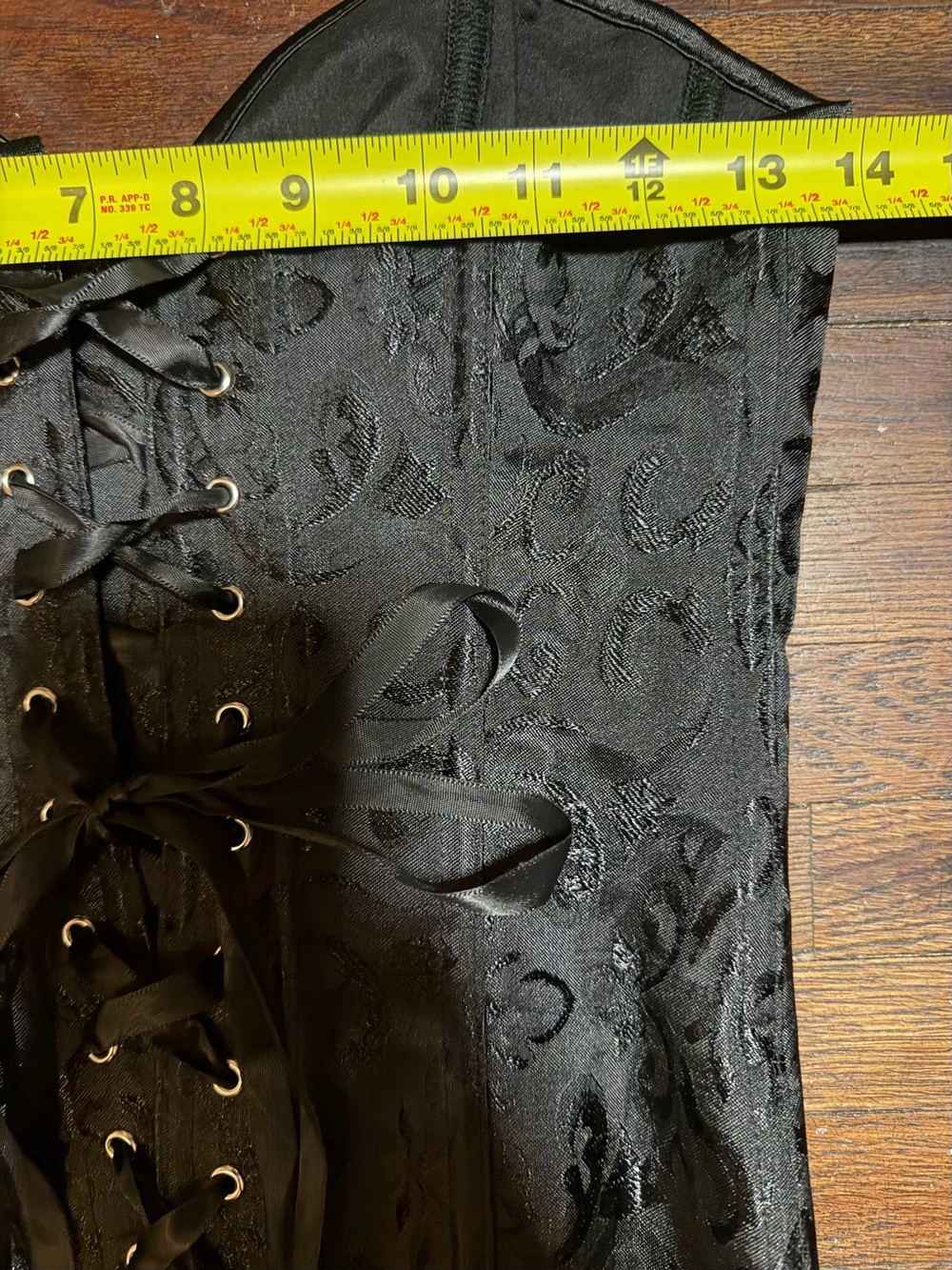 Alivia Y. Black Floral Brocade Lace-Up Corset Top XS - Picture 6 of 8